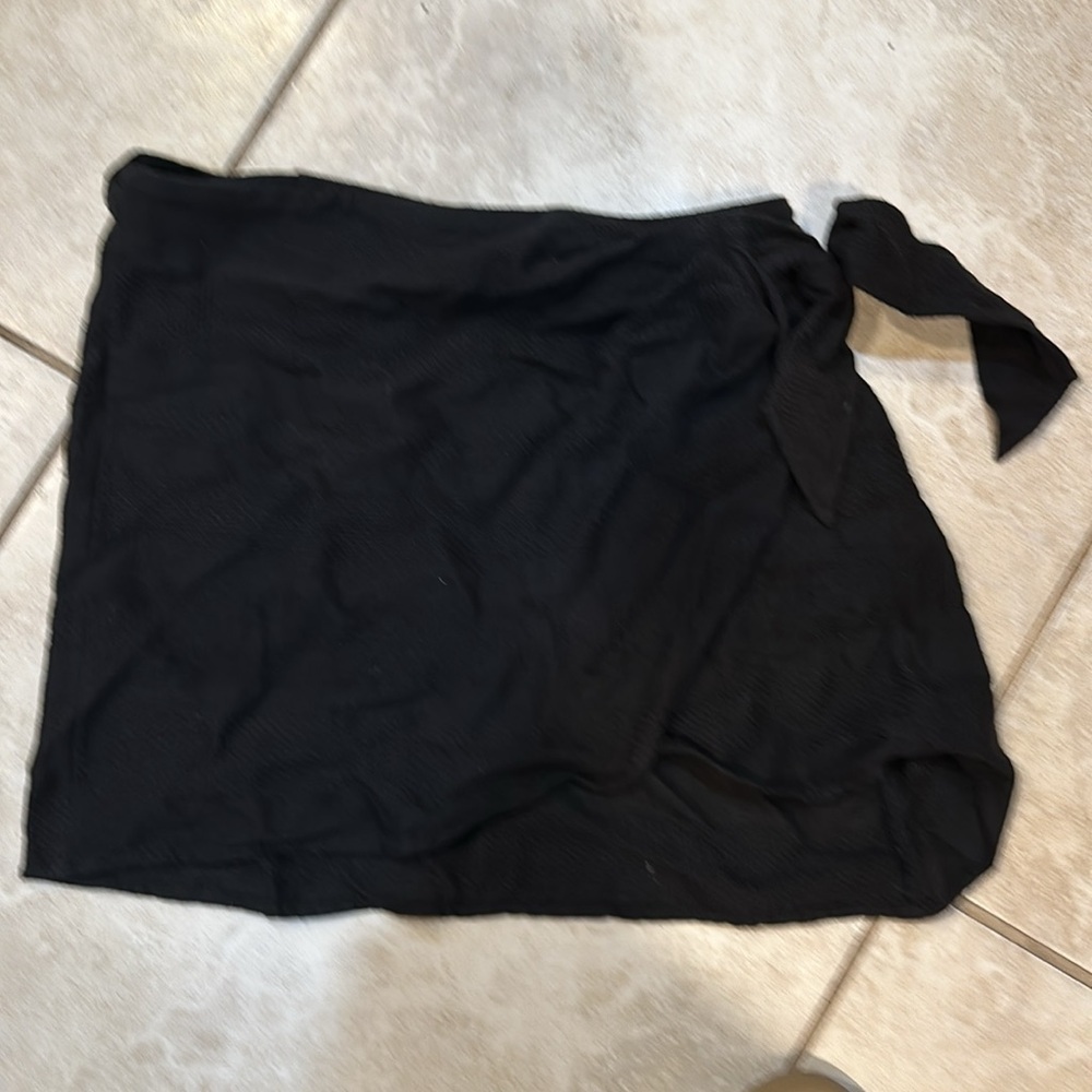Free People Kamala Endless Summer Black Cotton Gauze Wrap Skirt XS Cover Up - Picture 2 of 9